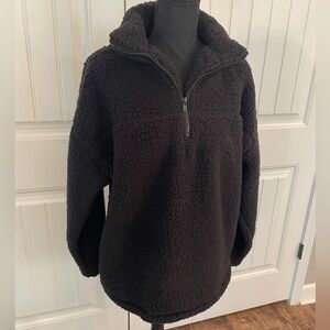 SUPER SOFT Zenana Fleece Black Pullover Size Large
